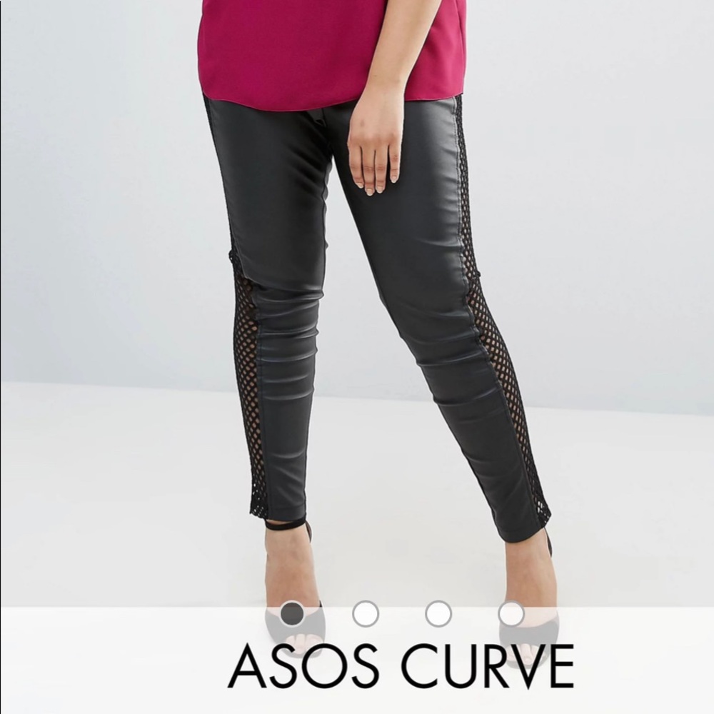 NWT ASOS Mesh Panel Faux Leather Pants